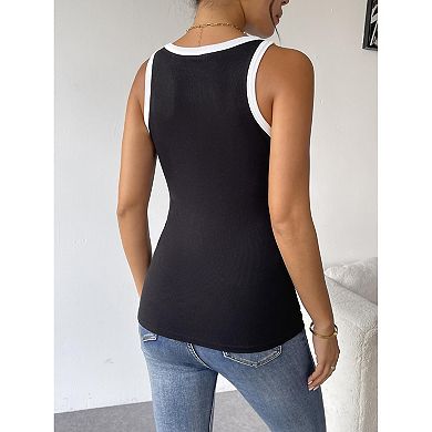Zeagoo 2 Pcs Women's Ribbed Crew Neck Sleeveless Tank Tops Basic Casual Work Going Out Tops