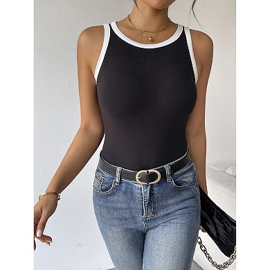 Zeagoo 2 Pcs Women's Ribbed Crew Neck Sleeveless Tank Tops Basic Casual Work Going Out Tops