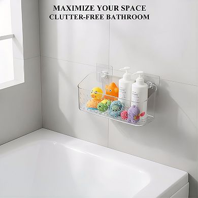 Bath Toy Storage 2 Packs Large Quick Dry No Drill Organizer