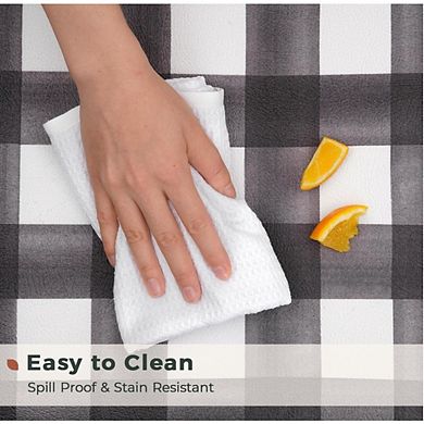 Great Ambitions Modern Farmhouse Plaid 2-Pc Kitchen Mat Set, Anti-Fatigue, Waterproof, Non-Skid