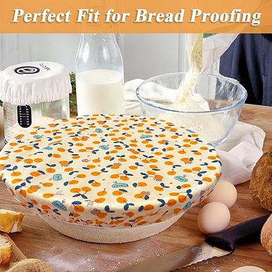 Great Ambitions Reusable Beeswax Bowl Covers (2 Pack), 12 Inch Elastic Bread Proofing Covers