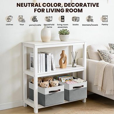 Great Ambitions 4 Pack Fabric Storage Baskets with Handles, 14x10" Collapsible Closet Organizer