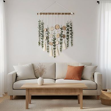 Artificial Eucalyptus Wall Decor Greenery Stems Wooden Stick