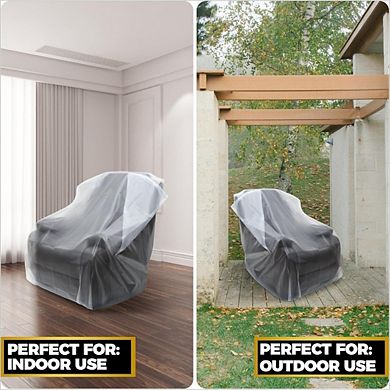 Great Ambitions Extra Large Clear Plastic Chair Covers, 64"x42"x34", Waterproof, Dustproof 1pc