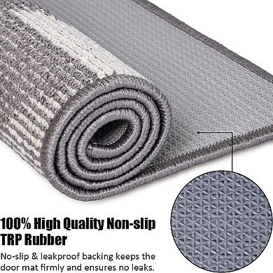 Indoor Doormat , Absorbent Front Back Door Mat, Rubber Backing Non Slip Floor Mats Inside Mud Dirt