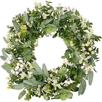 Artificial Greenery Wreath Eucalyptus Leaf with Big Berries