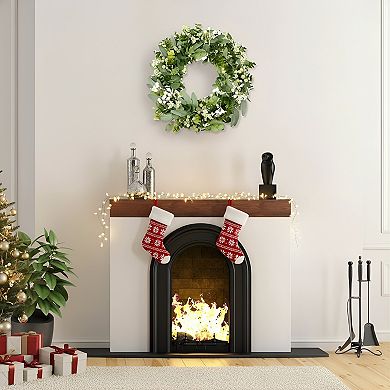 Artificial Greenery Wreath Eucalyptus Leaf with Big Berries