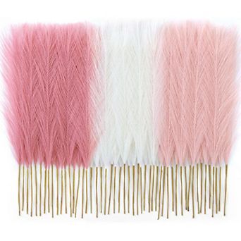 50 pc Pampas Grass 17 in Blush Pink Pampas Grass Decor, Fluffy Pink Decor Flowers for Home