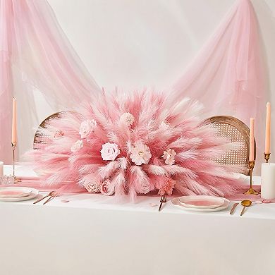 50pcs Pampas Grass 17in, Blush Pink Pampas Grass Decor, Fluffy Pink Decor Flowers for Home
