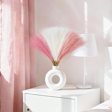 50pcs Pampas Grass 17in, Blush Pink Pampas Grass Decor, Fluffy Pink Decor Flowers for Home