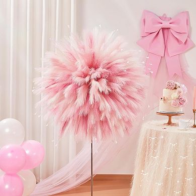 50pcs Pampas Grass 17in, Blush Pink Pampas Grass Decor, Fluffy Pink Decor Flowers for Home