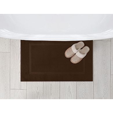 Cotton Banded Rug, Bath Mats Ring Spun Cotton absorbs moisture quickly, 2 Pack