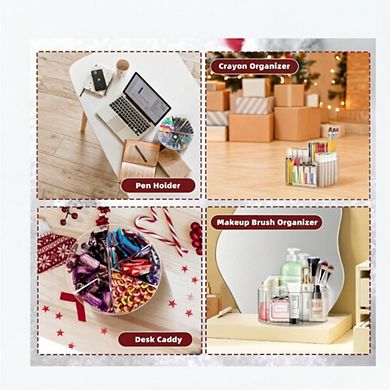 Great Ambitions 360° Rotating Acrylic Pen Holder, Organizer for Markers, Pencils, Crayons