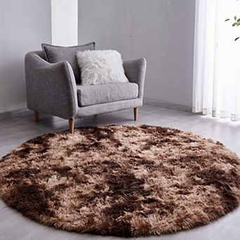 Round Rug 4/5/6/7 ft Ultra-soft Plush Shag Circle Area Carpet Kids Bedroom Living Room Non-slip