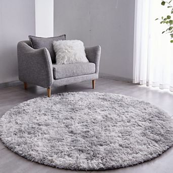 Round Rug 4/5/6/7 ft Ultra-soft Plush Shag Circle Area Carpet Kids Bedroom Living Room Non-slip