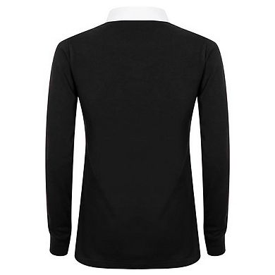 Front Row Womens/Ladies Long Sleeve Plain Sports Rugby Polo Shirt