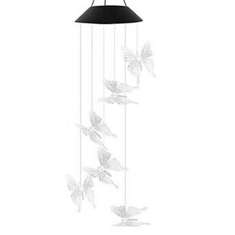Solar LED Butterfly Wind Chimes Color Changing Outdoor Hanging Garden Lights