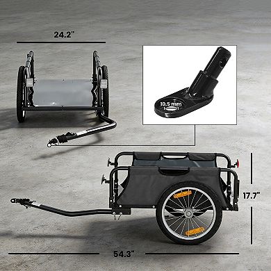 Soozier Bike Cargo Trailer with Quick Release 16" Wheels,