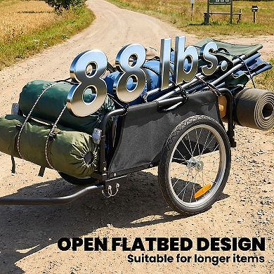 Soozier Bike Cargo Trailer with Quick Release 16" Wheels,