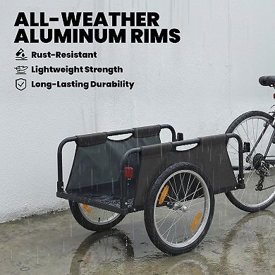 Soozier Bike Cargo Trailer with Quick Release 16" Wheels,