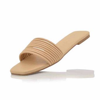 Multi Strap Slide Sandals for Women Flat Open Toe Design
