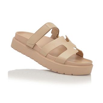 Two-Strap Adjustable Platform Slide Sandals