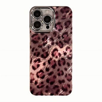 Leopard Pattern Phone Case Glossy Textured Protective Cover