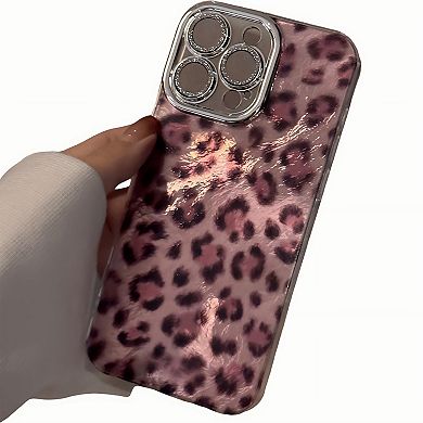 Leopard Pattern Phone Case Glossy Textured Protective Cover