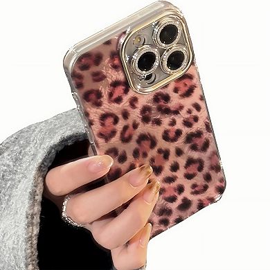 Leopard Pattern Phone Case Glossy Textured Protective Cover