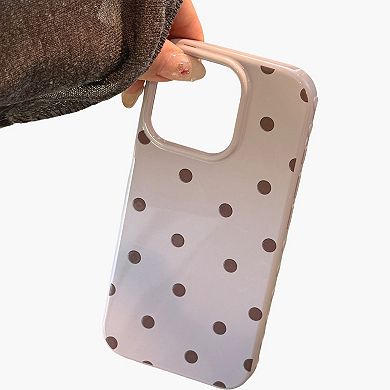 Polka Dot Phone Case with Glossy Finish Pattern Design Lightweight Protective Cover
