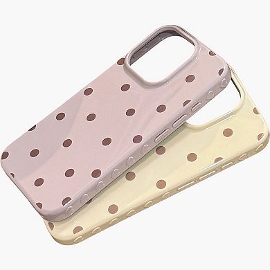 Polka Dot Phone Case with Glossy Finish Pattern Design Lightweight Protective Cover
