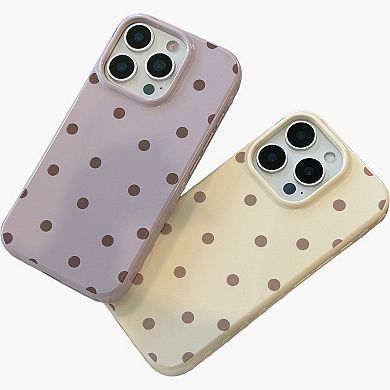 Polka Dot Phone Case with Glossy Finish Pattern Design Lightweight Protective Cover
