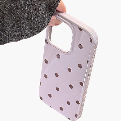 Polka Dot Phone Case with Glossy Finish Pattern Design Lightweight Protective Cover