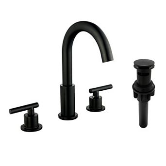 8 in Widespread Double-Handle Bathroom Faucet with Drain Kit and Built-In Aerator