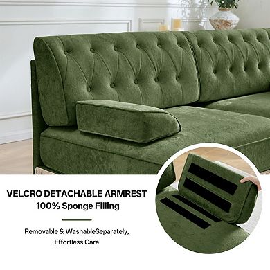 3-Seater Button-Tufted Fringe Sofa -Sillysis