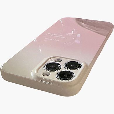 Gradient Phone Case with Soft Matte Finish Minimal Text Design Protective Cover