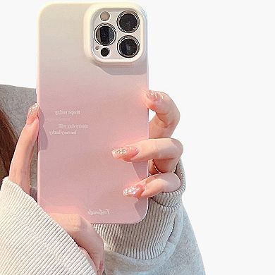 Gradient Phone Case with Soft Matte Finish Minimal Text Design Protective Cover
