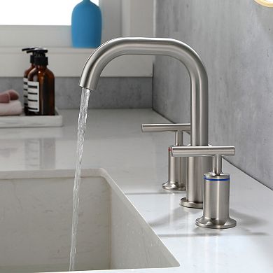 8 in. Widespread 2-Handle Bathroom Faucet With Valve Water Supply Lines