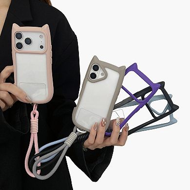 Shockproof Phone Case with Wrist Strap Protective Rugged Cover Anti Slip Grip Design