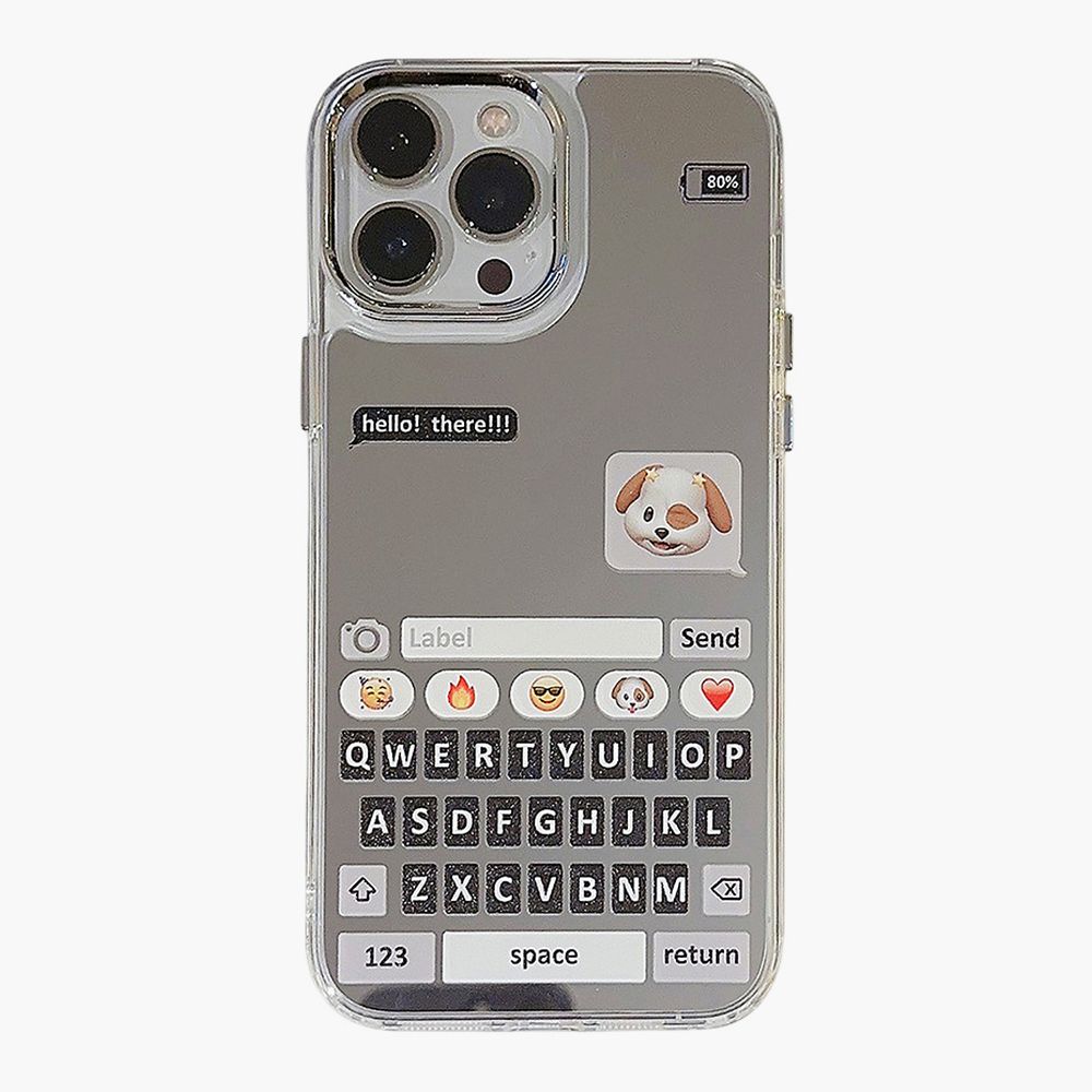 Mirror Phone Case with Chat Message Graphic Text Design Reflective ...