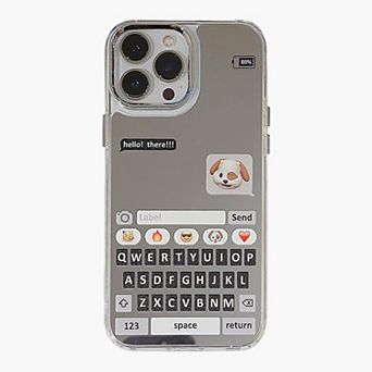 Mirror Phone Case with Chat Message Graphic Text Design Reflective Protective Cover