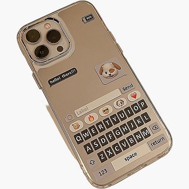 Mirror Phone Case with Chat Message Graphic Text Design Reflective Protective Cover