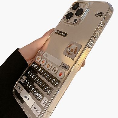 Mirror Phone Case with Chat Message Graphic Text Design Reflective Protective Cover