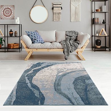 Abstract Tiled Border Area Rug