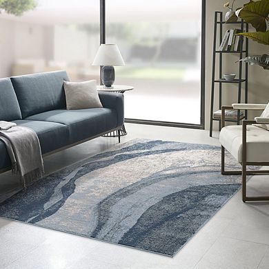 Abstract Tiled Border Area Rug