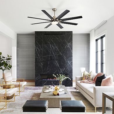 52-Inch Smart Ceiling Fan With Lights, 6 Wind Speed, With 8 ABS Blades, Voice Remote