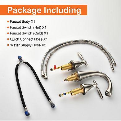 8 in. Widespread 3-Hole 1.2 GPM Bathroom Faucet Faucet With Double-Handle