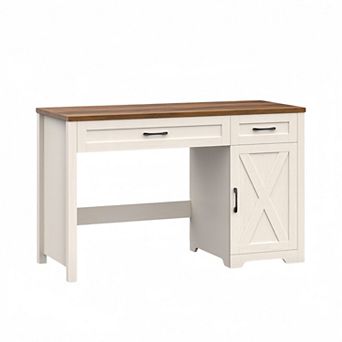 Farmhouse 47" Executive Desk,Computer Desk with Drawers and Storage Cabinet, Home Office Desk