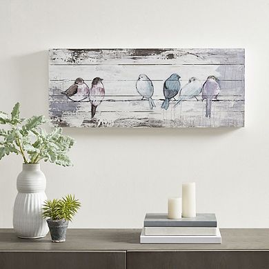 12x30 Inch Hand Painted Wood Plank Panel Wall Decor