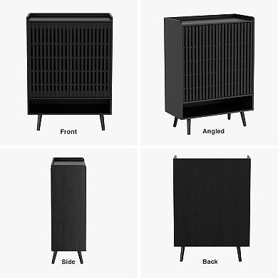 6-Tier Shoe Storage Cabinet with Grille Doors, Adjustable Shelves & Large Storage for Entryway